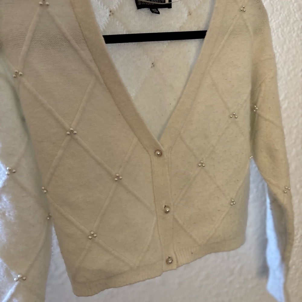Elegant Cream Cardigan Sweater